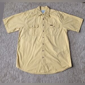 CARHARTT 100% COTTON HEAVYWEIGHT SHORT SLEEVE BUTTON UP SHIRT YELLOW XL TALL